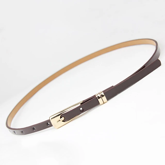 2019 New 8 Colors Thin Pu Leather Belt Female Red Brown Black White Yellow Waist Belts for Women Dress Strap Wholesale
