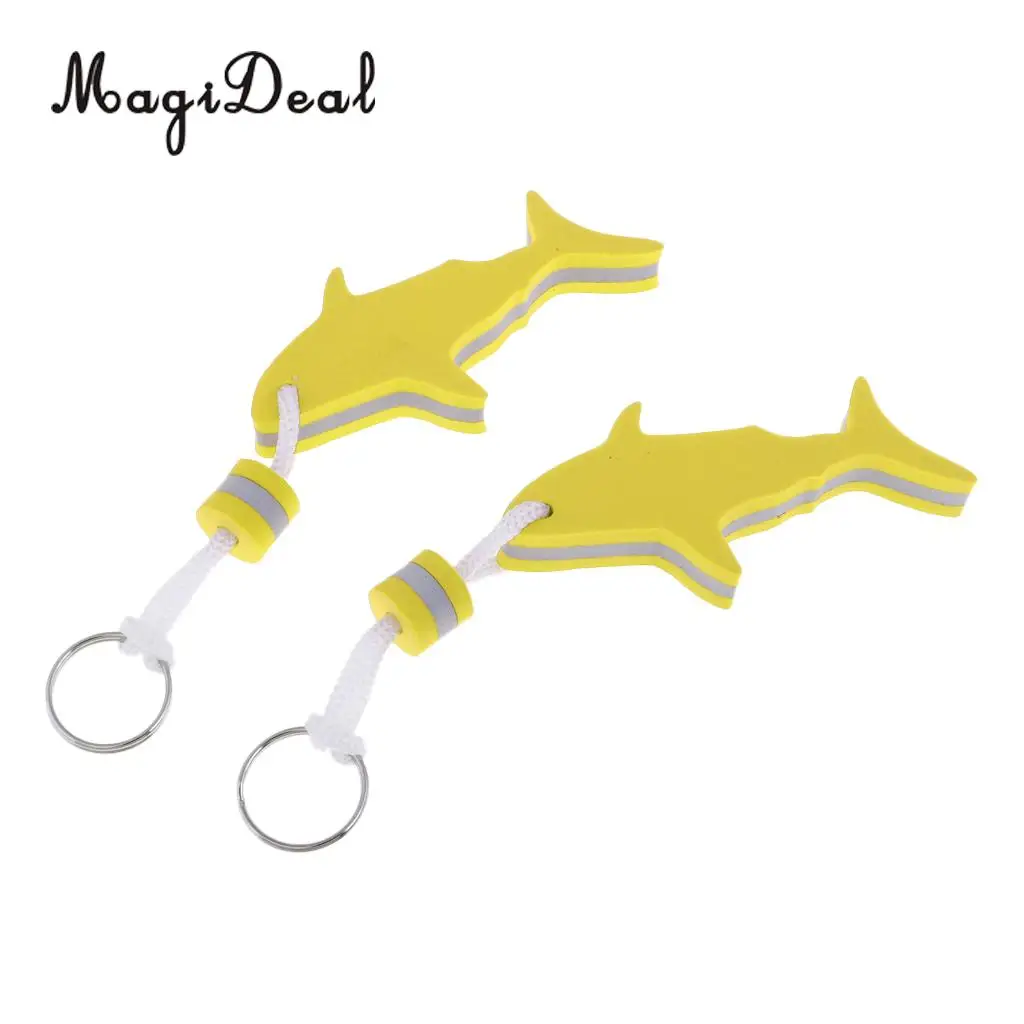 MagiDeal 2x Shark Floating Keychain Keyring Water Buoyant Key Holder for Beach Swim Yachting - Portable, Lightweight, Durable