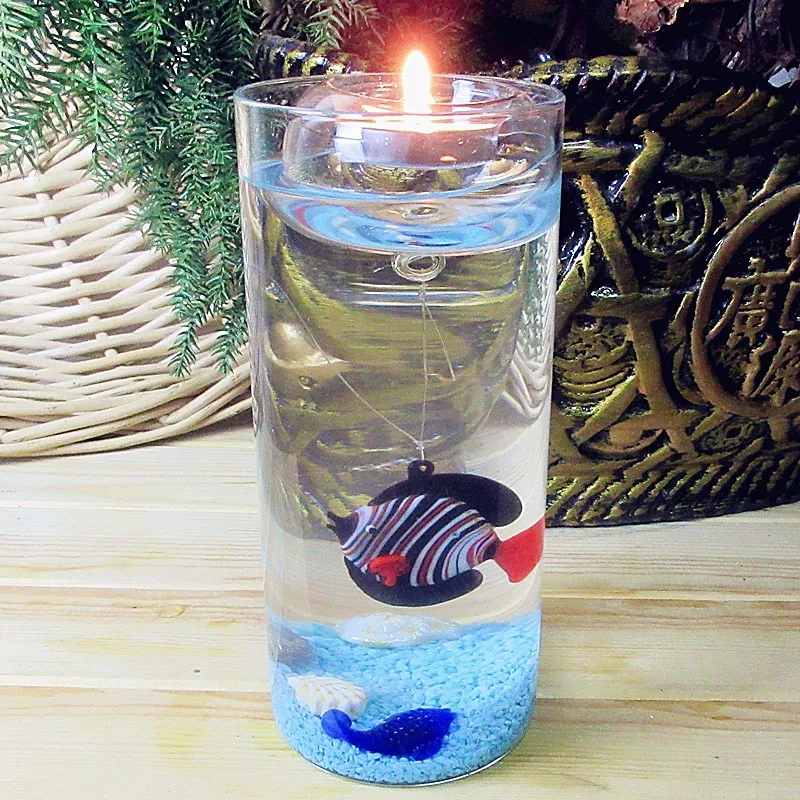 Custom Hand made floating glass fish Figurines aquarium decorative