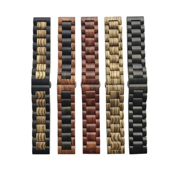 

Solid wood material watchband strap 22mm 20mm for Samsung Gear sport S2 S3 s4 Frontier Band amazfit bip Pebble fitbit versa 4246