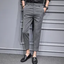 Лето Осень полиэстер M-4XL тонкие повседневные мужские укороченные брюки индивидуальность модные популярные простые классические городские Молодежные