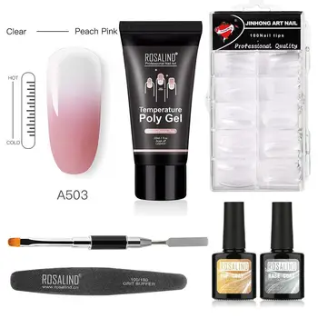 

30ml Nail Temperature Poly Gel Set Nails Fast Extention Polish Topcoat Basecoat Kits Crystal Uv Gels
