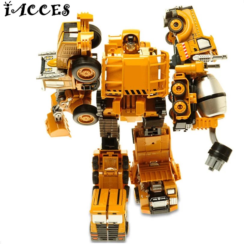 

Alloy Engineering toys Transformation Robot Car Action Figures 5 in 1 Metal Construction Vehicle Truck Assembly Kid Toys gifts