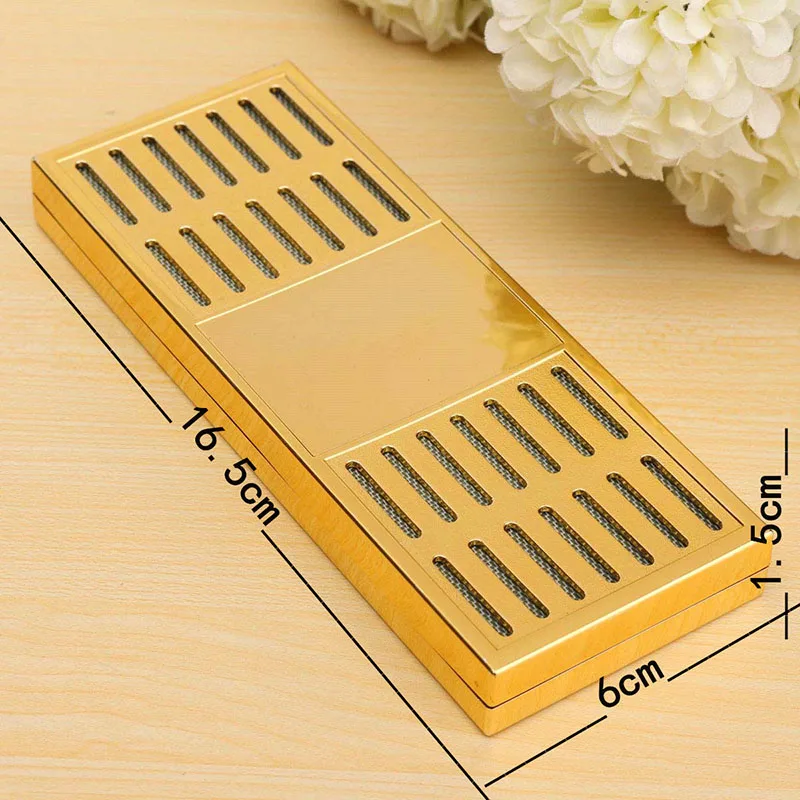 JX-LCLYL 1pc 165*60*15mm Gold Color Rectangular Tobacco Smoking Cigar Humidor Humidifier