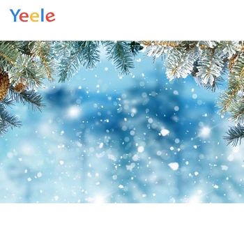 

Yeele Merry Christmas Party Winter Tree Snow Light Bokeh Photo Background Custom Vinyl Photography Backdrop For Photo Studio