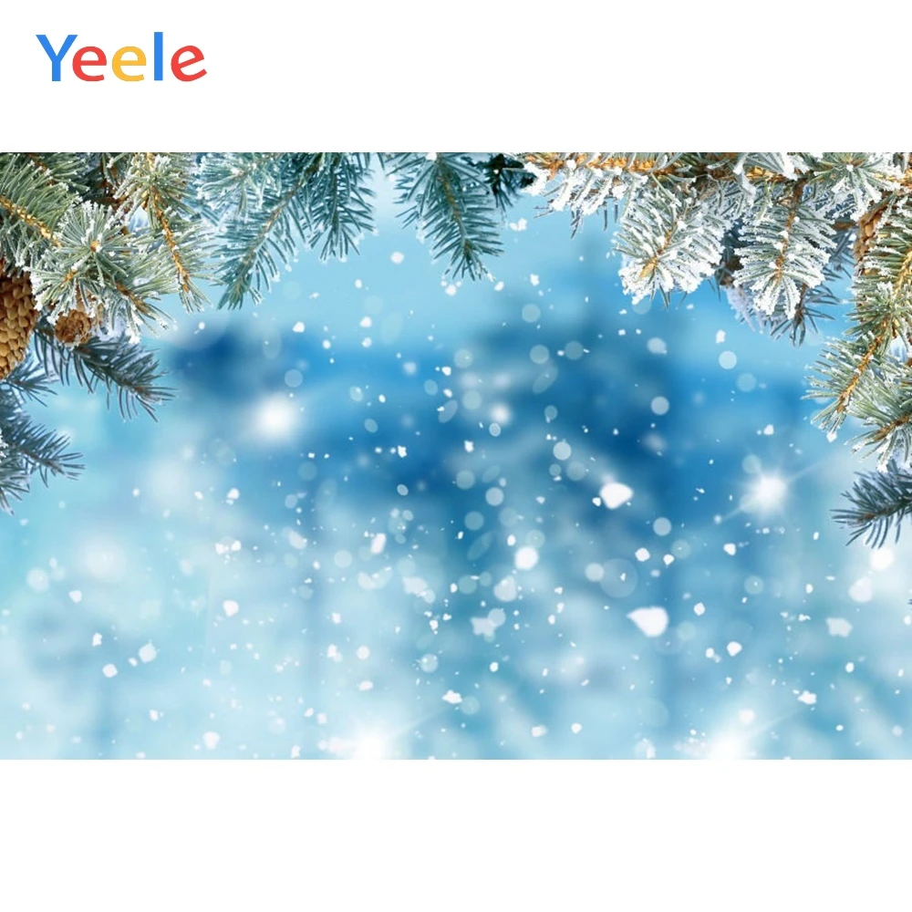 

Yeele Merry Christmas Party Winter Tree Snow Light Brokeh Photo Background Custom Vinyl Photography Backdrop For Photo Studio