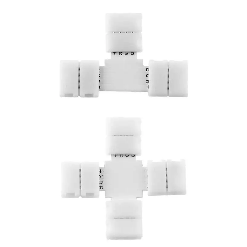 

1pcs 5050SMD RGB LED Strip Connector 4pin 10mm T Shape / X Shape Free Welding Connector Corner Splitter