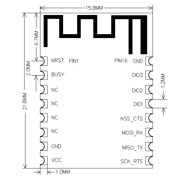 SX1280 беспроводной модуль LoRa расширенный спектр 2,4 г беспроводной SPI интерфейс модуль Aeromode дистанционное управление низкая мощность 2000