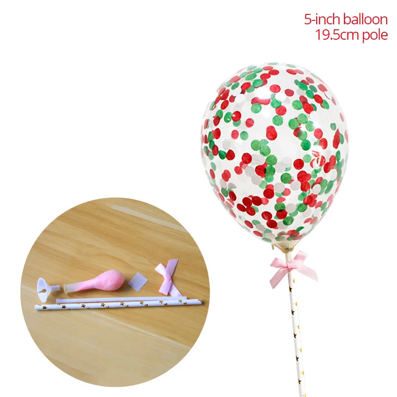 5 дюймов мини воздушные шарики с днем рождения Настольный торт верхнее Украшение Аксессуары шары из латекса Caketopper детская игрушка для свадебного декора - Цвет: red green