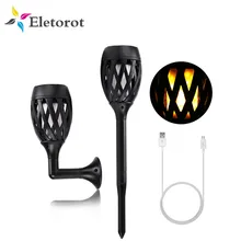 96 шт. светодиодный светильник с мерцающим пламенем USB Солнечный фонарь светильник садовый светильник наружный водонепроницаемый Ландшафтный Декор настенный садовый светильник