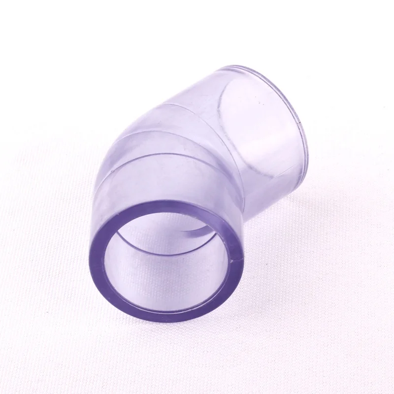 Inner Dia 25mm (1 Inch) 45 Degree Equal Elbow Innoxious Transparent PVC Pipe Repair Connectors