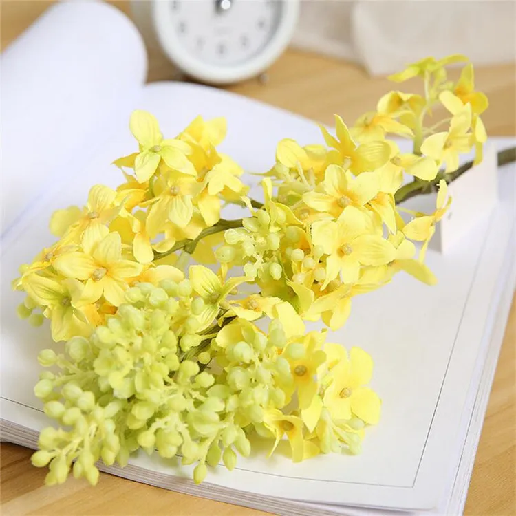 Flone Artificial Lilac Flower Simulation Beads Clove Flowers Fake Plastic Flowers Wedding Home Party Decor Floral  (5)