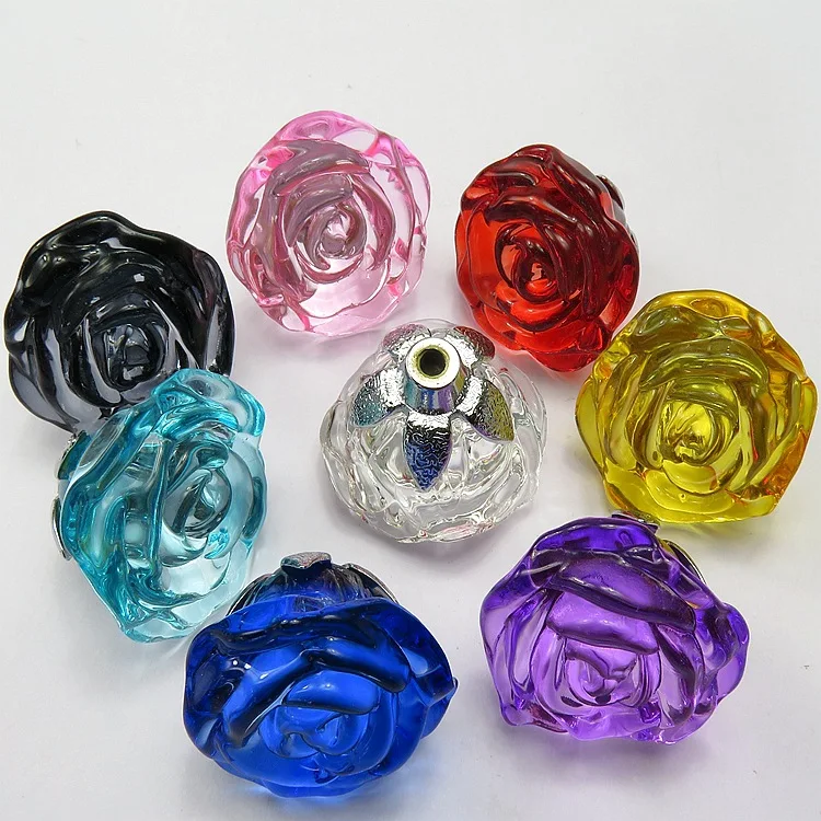 Мм 30 мм цвет моделирование Роза алмазные дверные ручки кристалл Стекло Шкаф ящика тянуть кухня шкаф дверные ручки Аппаратные средства