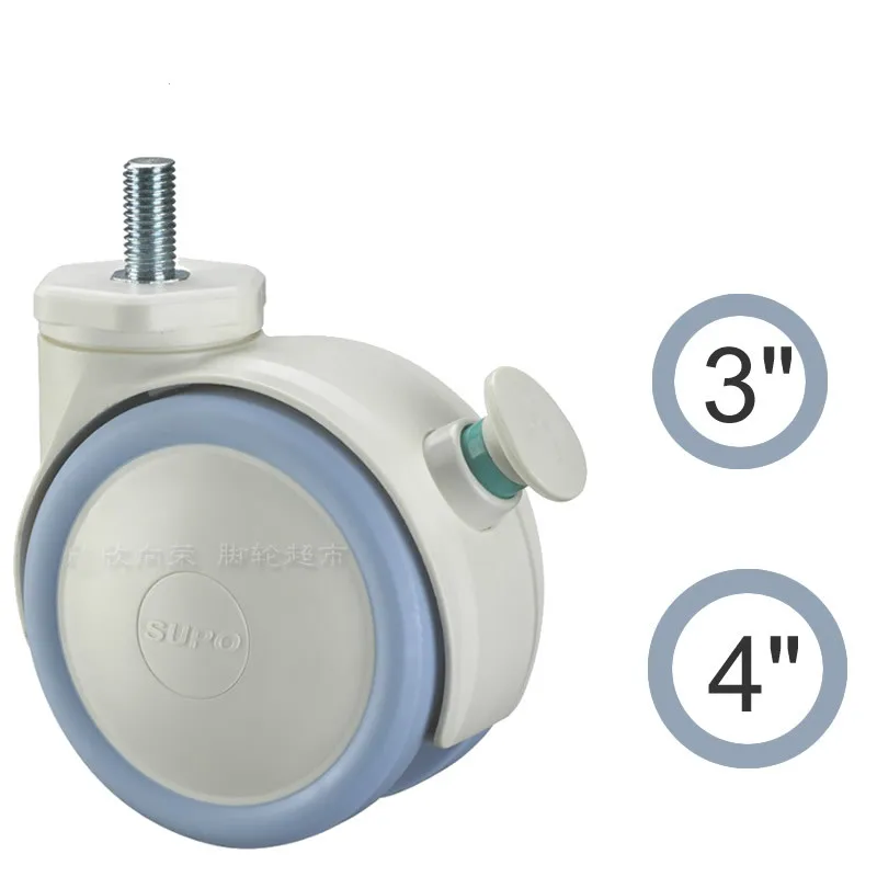 

3inch/4inch ,Medical casters/wheels With Point brake,M12x25 screw ,Convenient,For Hospital trolley,Industrial casters