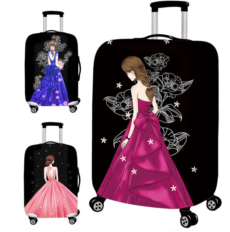 Эластичный женский багажный Защитный чехол для 19 ''-32'' чехол для костюма 3D пылезащитный чехол для багажника чехол для путешествий аксессуары для чемоданов