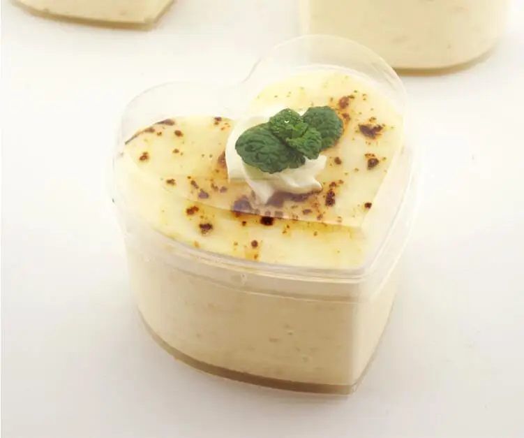 

100 pcs/lot 4OZ Hard Plastic Disposable Dessert Cake Cup With Lid Small 120ml Mini Cube Cup Fit Party Wedding Party