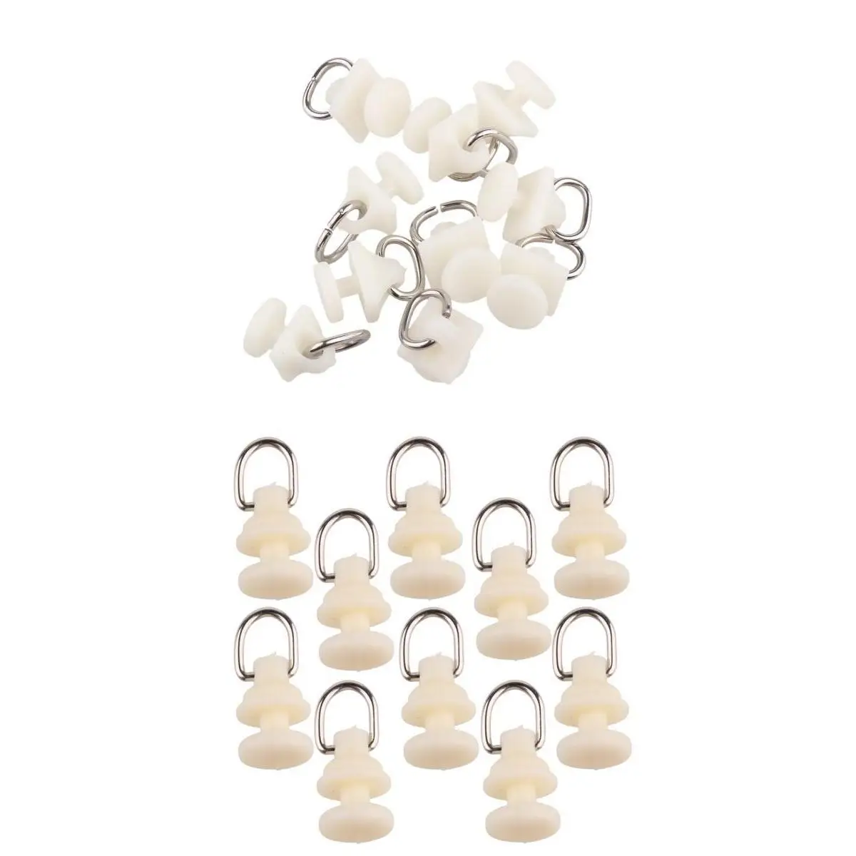 20Pcs Window Curtain Hooks - Replacement Track Rail Glider Rings 20mm/15mm
