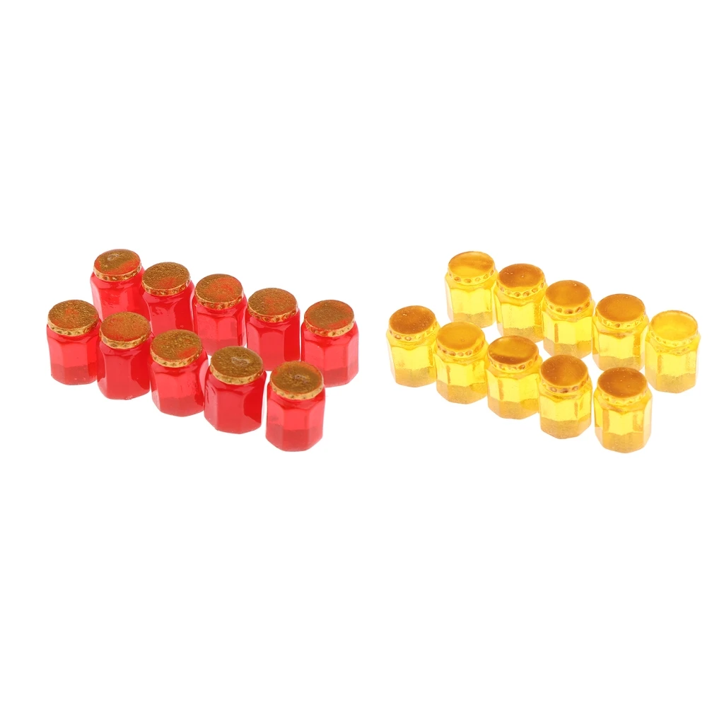 Miniature Dollhouse Accessories 1/12 Mini Honey Jars Dolls House Decorations, Pack of 20