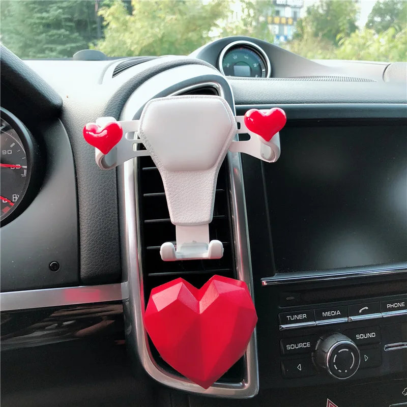 

phone mount car bracket white gravity mobile bracket creative air outlet car interior decoration car phone holder back seat