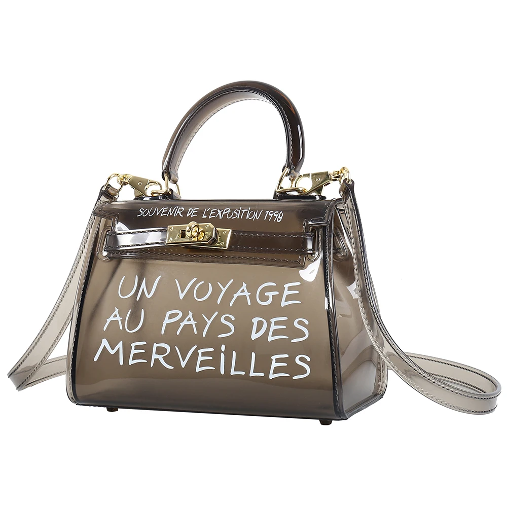 

Clear Transparent PVC Shoulder Bags Women Candy Color Women Jelly Bags Purse Solid Color Handbags Large Capacity Crossbody Bag