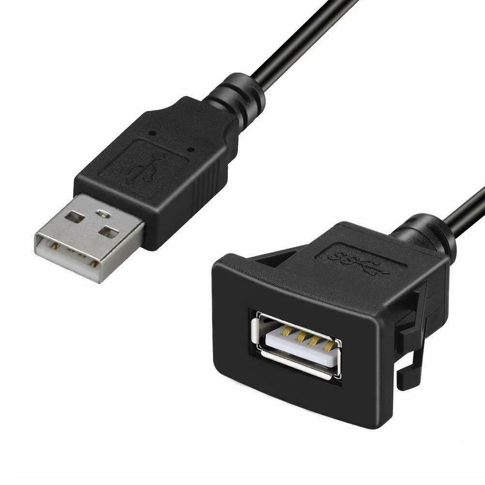 

Line Extension Lead USB Interface Adapter Cable Dashboard Flush Mount Durable Stable Charge Data Transfer Car Wire For VIGO