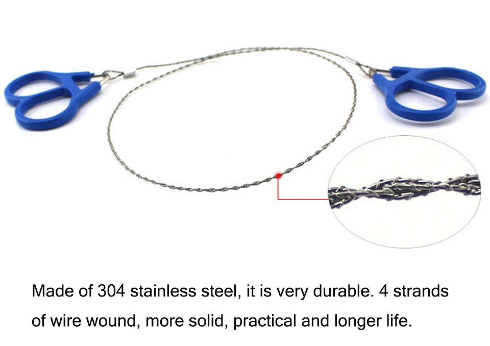 Высокопрочные стальные проволочные пилы для походов, кемпинга, охоты, приключений, прокрутки, струнные пилы, инструмент для выживания на открытом воздухе CL079
