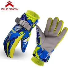 Детские лыжные перчатки водонепроницаемые ветроустойчивый сноуборд перчатки Горные уличные мальчики девочки Спорт теплая для лыжного спорта перчатки