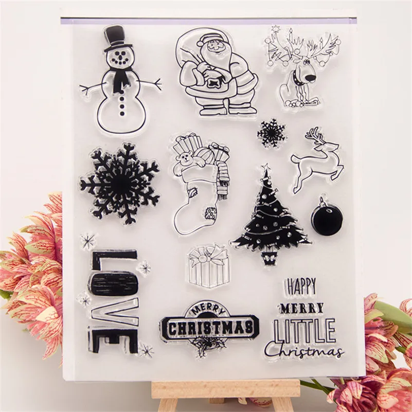

Father Christmas silicone Transparent Stamp Design For DIY Scrapbooking paper Card Decoration Supplies for wedding gift CC-141