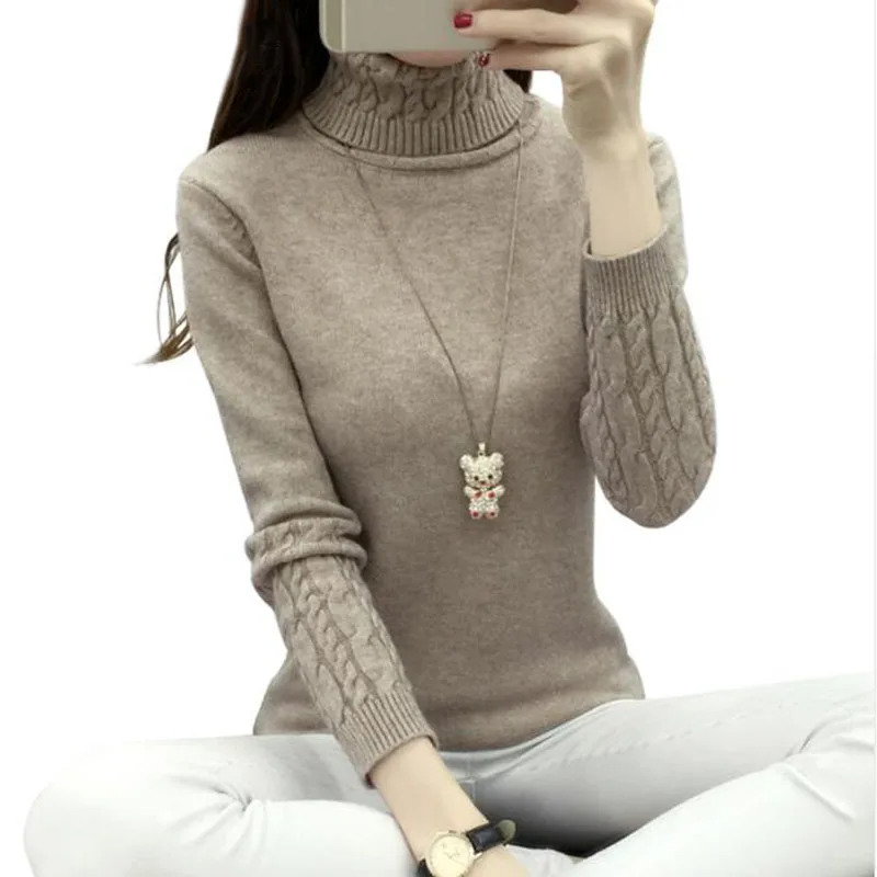Thick Warm Women Turtleneck Sweater 2018 Autumn Winter Knit Women Sweaters And Pullover Female Tricot Jumper Pull Femme Pullover Sweaters