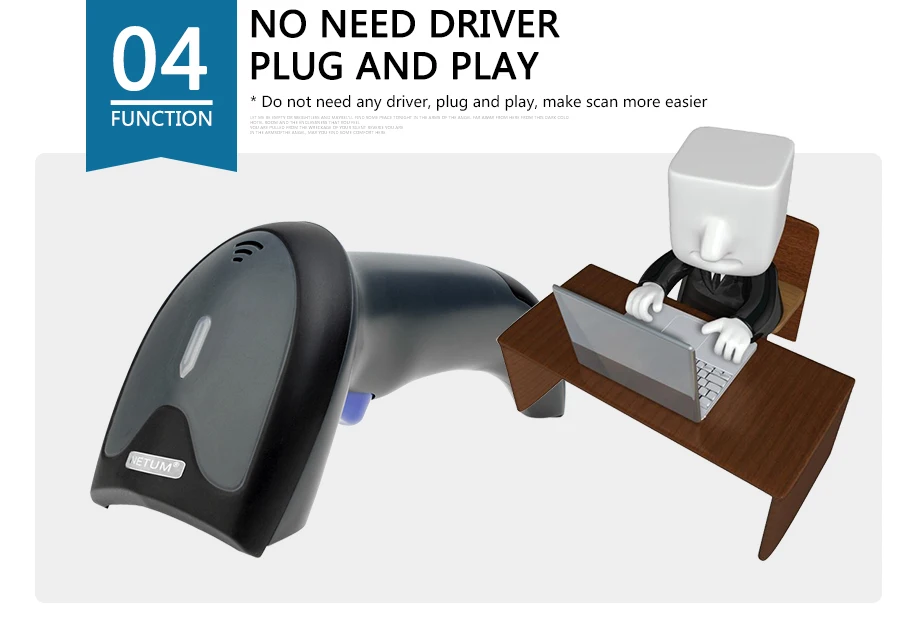 Leitor de Código de Barras sem Fio Trabalho com Android e Ios Recém Netum Handheld Leitor Ccd Nt-w6 2.4g w6 10 barcode reader