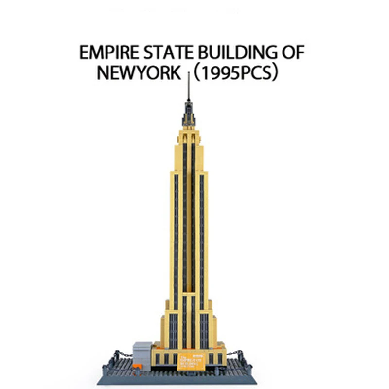 Wan ge собранные маленькие блоки AGeLaTaiJiLing Empire State Building Нью-Йорк строительные блоки, совместимые с игрушками