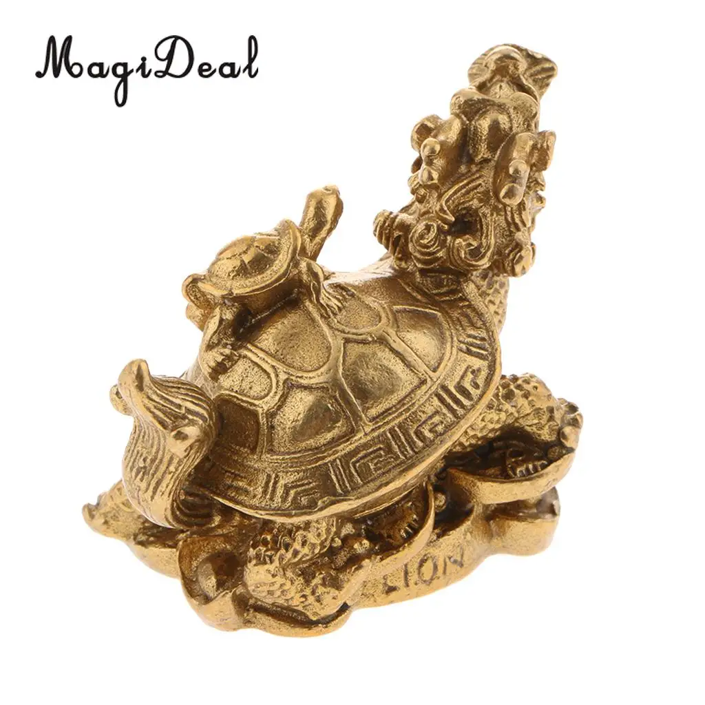 Feng Shui Wealth Prosperity Dragon Turtle Statue Lucky Wealth Ancient Coins Housewarming Congratulatory Gift