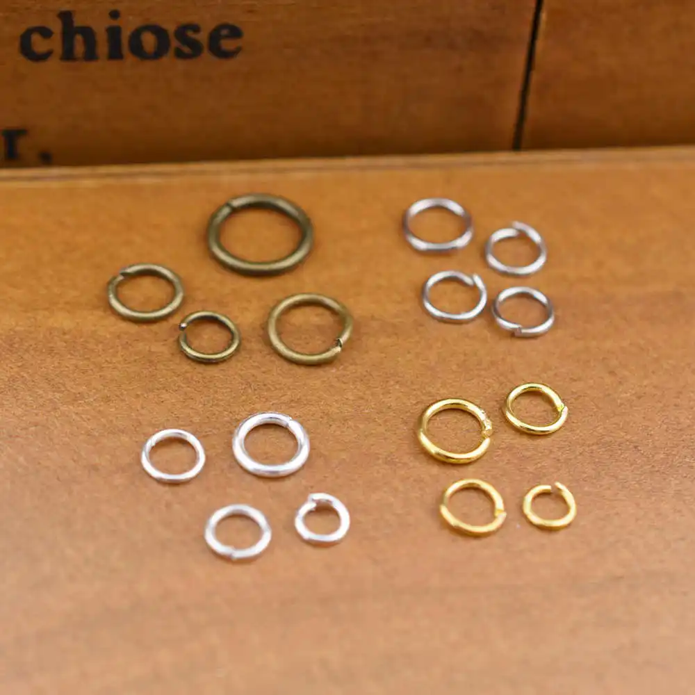 100X 4mm 5mm 6mm 7mm jump ring split rings gold color silver color