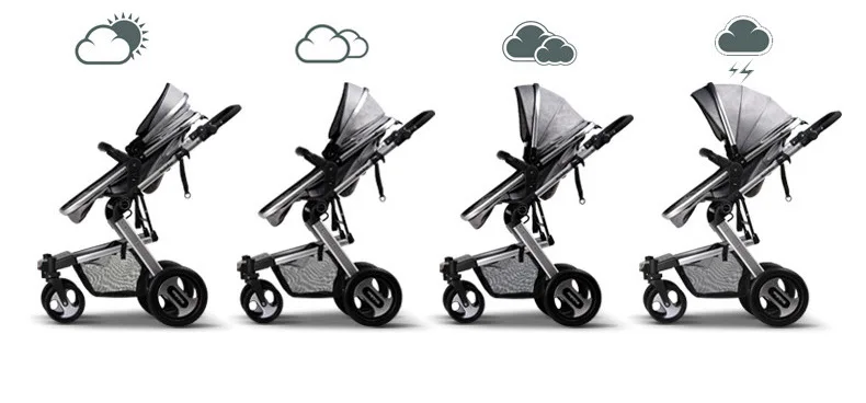 Коляска детская коляска 2 в 1/ 3 в 1 детское автокресло Высокий пейзаж Двухнаправленная прогулочная коляска младенца Россия