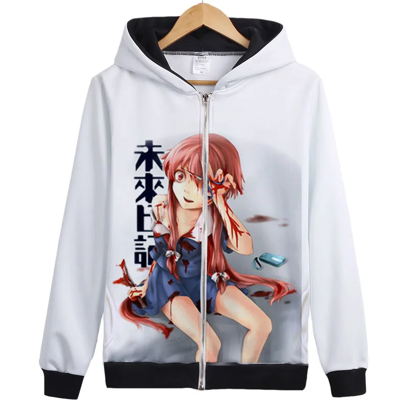Mirai Nikki толстовка с капюшоном аниме Будущее Дневник пальто Gasai Yuno косплей костюмы