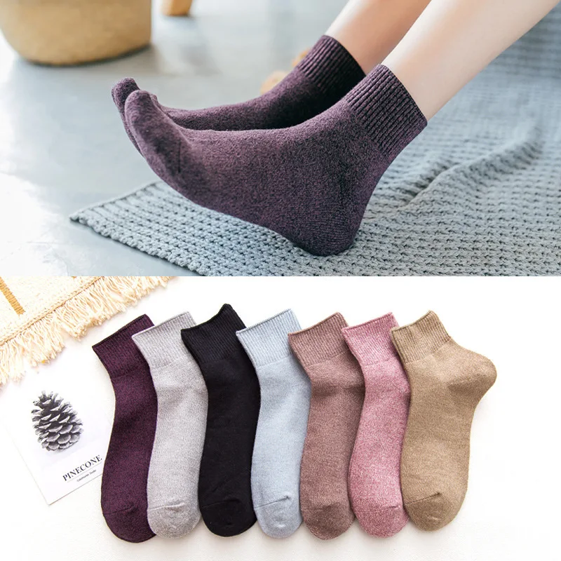 

10 pieces = 5 pairs autumn and winter cotton women's socks Japanese solid color cotton socks loose women socks ladies socks