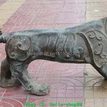 95 СМ Огромный Китайский Бронзовый Свинка Свирепость Талисман Животных Тигр Тигр Скульптура