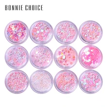 Bonnie Choice 12 коробок блеск для глаз смешанный чешуйчатый массивный лак для лица Тени для век с блестками набор украшений инструменты для тела наборы для макияжа