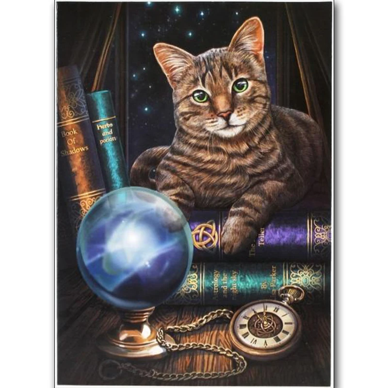 

5d diy diamond cross stitch books and cat diamond painting embroidery mosaic rhinestones picture paint craft Mosaic art Gift