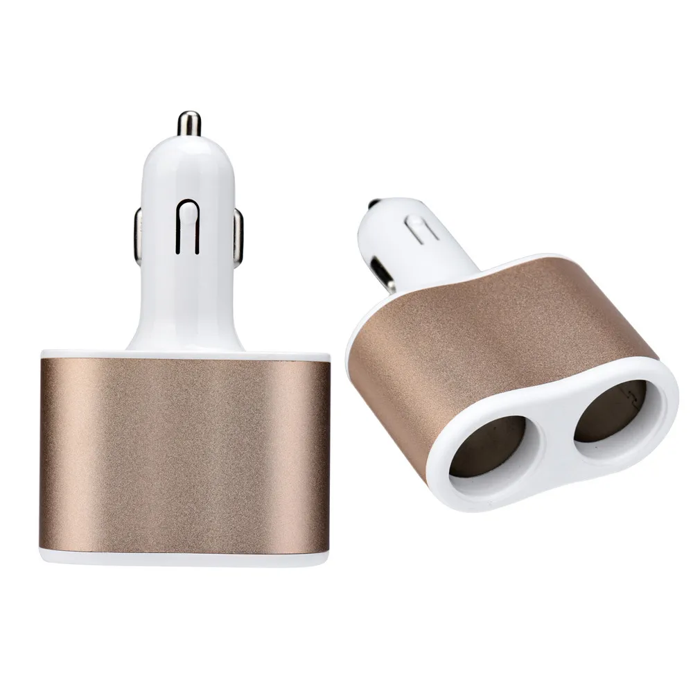 

Dual USB Car Phone Charger Adapter in Car 2 Socket Splitter 12-24V Car Cigarette Lighter Charger Adapter Newest