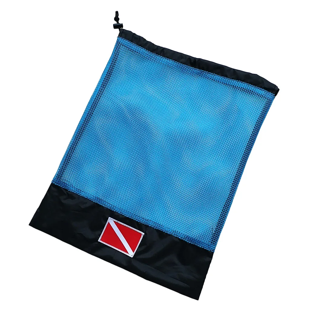 Сетчатая Сумка для хранения с завязками для подводного плавания и подводного плавания, маска для плавания, регулятор SMB, аксессуары для оборудования - Цвет: Blue