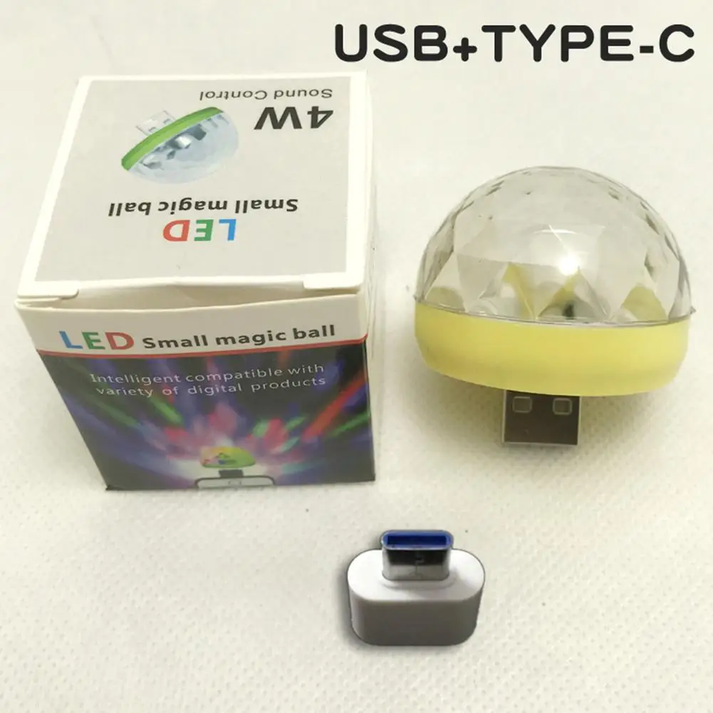 Праздничные светодиодные лампы DJ светильник RGB Изменение цвета Звук Активированный кристалл магический мини диско шар KTV Рождество