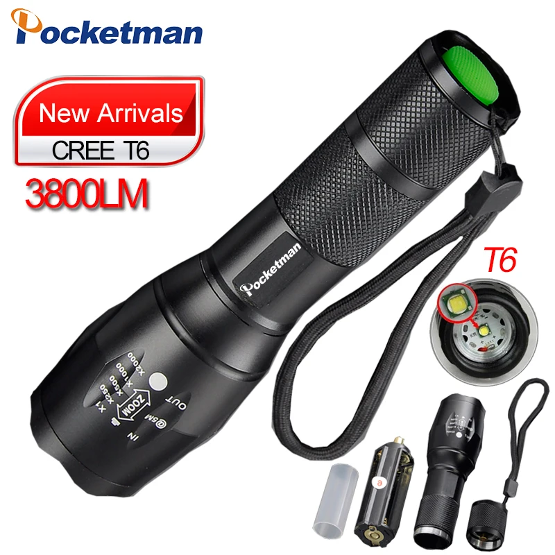 

Lights Linterna LED Flashlight 5 Modes Zoomable Torch High Powerful lampe torche Led For Free Shipping zk93