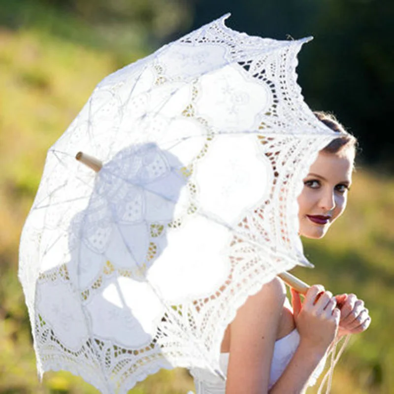 Классический многоцветный благородный элегантный Дворцовый стиль Длинная рука Свадебный зонтик/вышивка зонтик кружевной зонтик