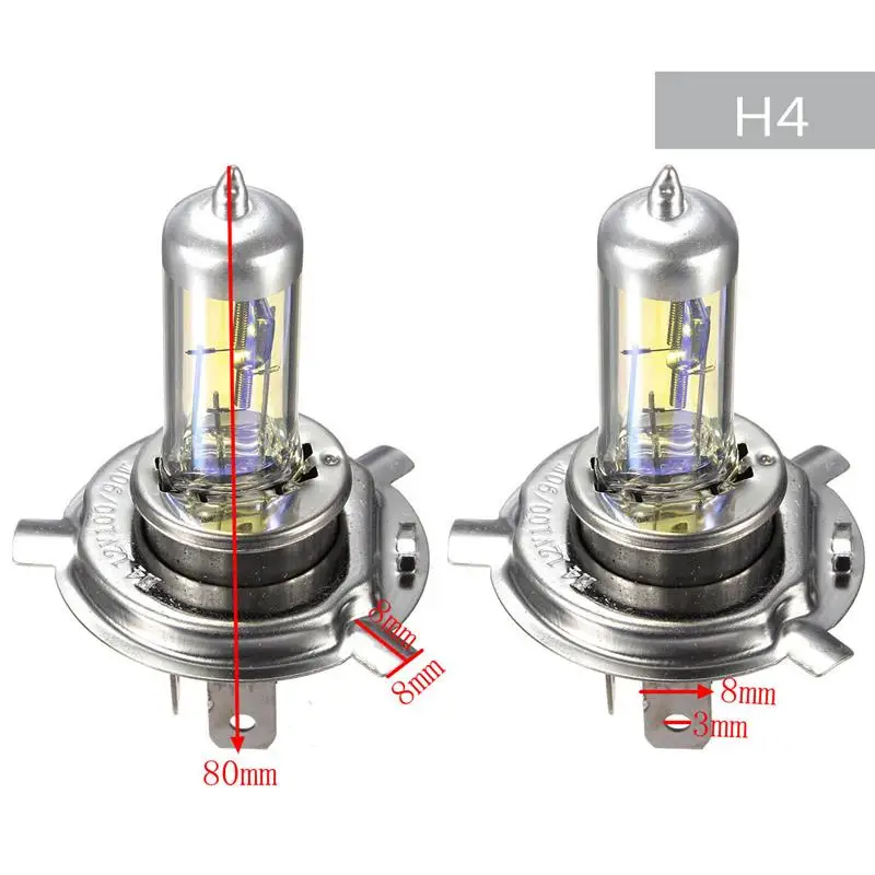 2x H1 H3 H4 H7 55 W желтый светодиодный автомобильный светильник галогеновая лампа лампы стайлинга автомобилей Ксеноновые лампы для фар Противотуманные фары ближнего света