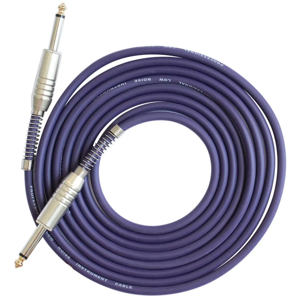 FLGW-24 6,35 мм моно-разъем гитарный кабель аудио Штекерный кабель провод шнур резиновая медь прямой разъем для электроинструменты