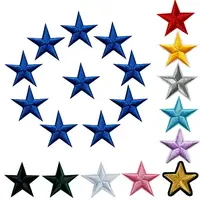 Buy 10PCS Stars Embroidered Patches Sew Iron On Badges Gold Silver Red Black Blue Pink For Clothes Appliques Craft Decoration Online