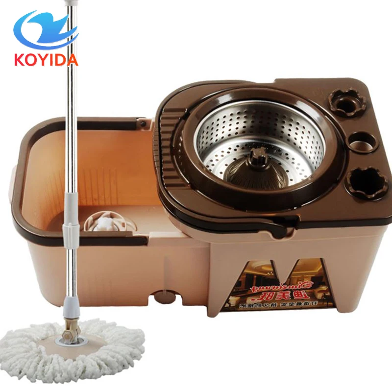 Hand Pressure 360 Portable Spinning Mop Bucket Microfiber MOP Head Stainless Steel Folding