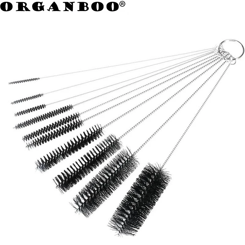 

ORGANBOO 10Pcs/Set Stainless Steel Nylon Tube Brush Pipe Cleaning Brushes Set Kitchen Home Kettle Spout Teapot Nozzle Brush