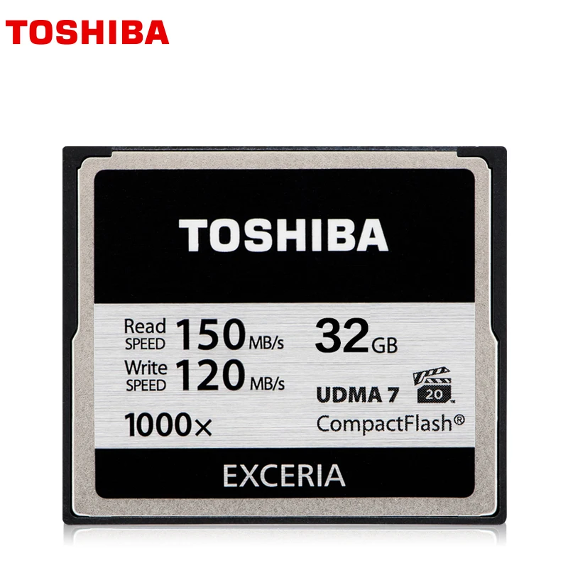 

TOSHIBA Genuine 64gb 128GB CF Memory Card 32GB 1000X High speed Compact Flash CF Card Up 150MB/s Read Speed DSLR HD